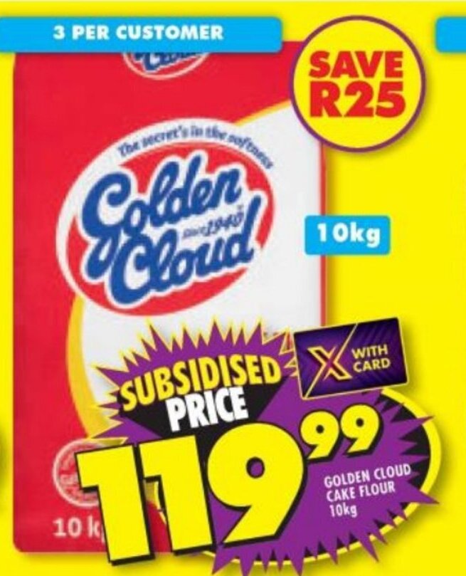 Golden Cloud Cake Flour 10kg offer at Shoprite