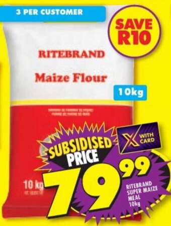 Shoprite Ritebrand Super Maize Meal 10kg offer