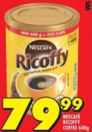 Shoprite Nescafe Ricoffy Coffee 600g offer