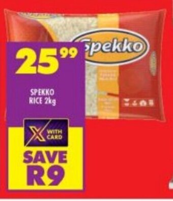 Shoprite Spekko Rice 2kg offer