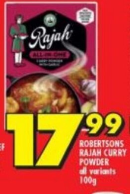 Shoprite Robertsons Rajah Curry Powder 100g offer