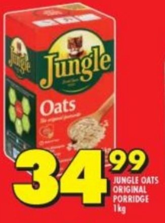 Shoprite Jungle Oats Original Porridge 1kg offer