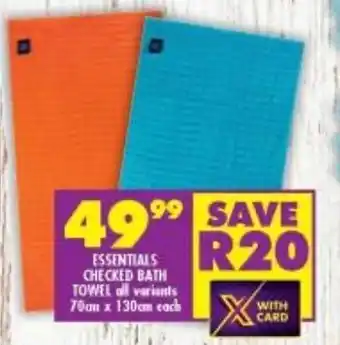 Shoprite Essentials Checked Bath Towel offer