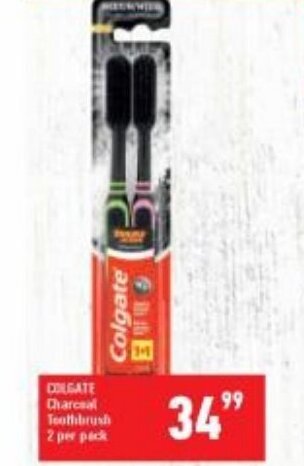 Shoprite Colgate Charcoal Toothbrush 2 per pack offer