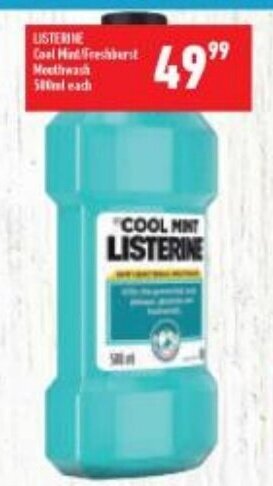 Shoprite Listerine Cool Mint Freshburst Mouthwash offer