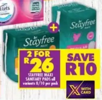 Shoprite Stayfree Maxi Sanitary Pads offer