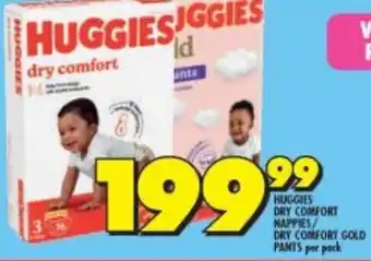 Shoprite Huggies Dry Comfort Nappies/Dry Comfort Gold Pants per pack offer