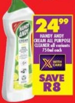Shoprite Handy Andy Cream all Purpose Cleaner 750ml offer