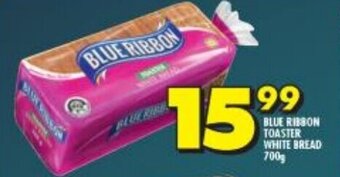 Shoprite Blue Ribbon Toaster White Bread 700g offer