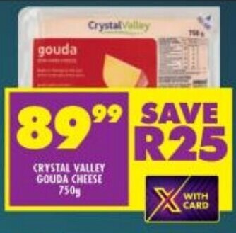 Shoprite Crystal Valley Gouda Cheese 750g offer