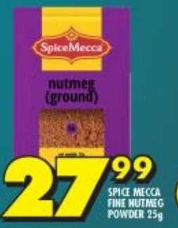 Shoprite Spice Mecca Fine Nutmeg Powder 25g offer
