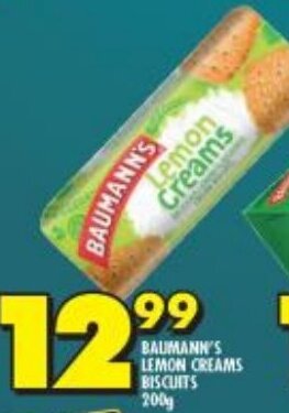 Shoprite Baumann's Lemon Creams Biscuits 200g offer