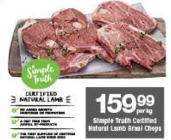 Checkers Simple Truth Certified Natural Lamb Braai Chops offer