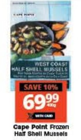 Checkers Cape Point Frozen Half Shell Mussels offer