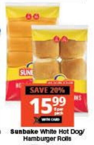 Checkers Sunbake White Hot Dog/Hamburger Rolls offer