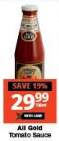 Checkers All Gold Tomato Sauce offer