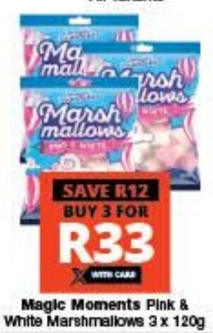 Checkers Magic Moments Pink & White Marshmallows 3x120g offer