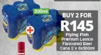 Checkers Flying Fish Premium Lemon Flavoured Beer Cans 2x6x500ml offer