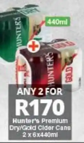 Checkers Hunter's Premium Dry/Gold Cider Cans 2x6x440ml offer