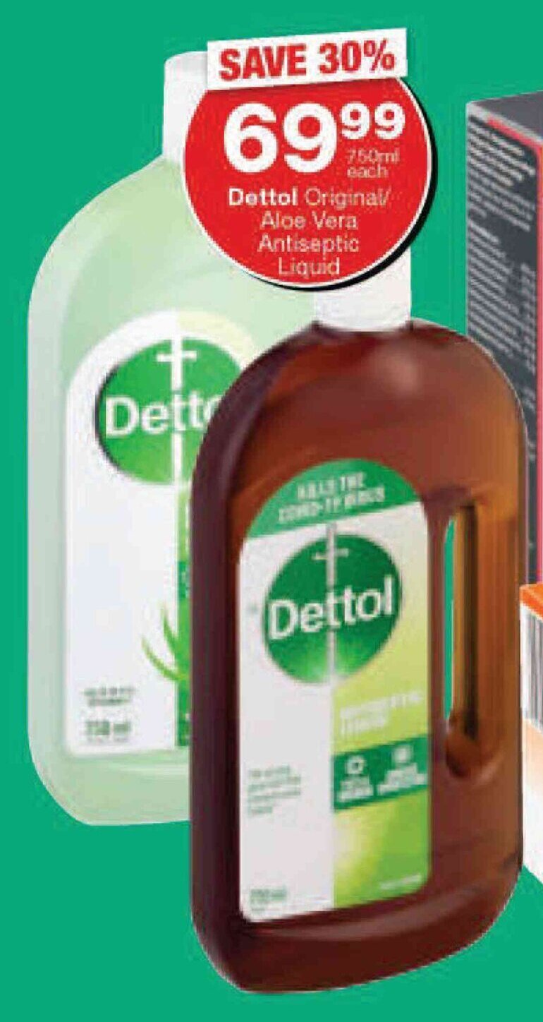 Dettol Original/Aloe Vera Antiseptic Liquid offer at Checkers