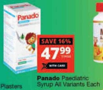 Checkers Panado Paediatric Syrup all variants each offer