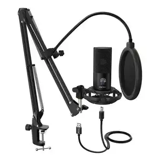 Takealot Fifine t669 cardioid usb condensor microphone arm desk mount kit - black offer