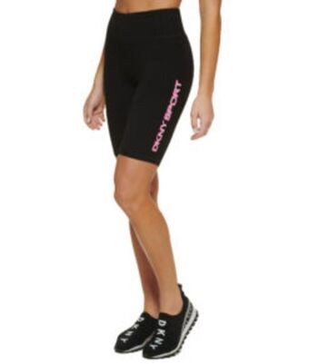 Europa Art Group Logo high waist biker shorts – black/pink offer