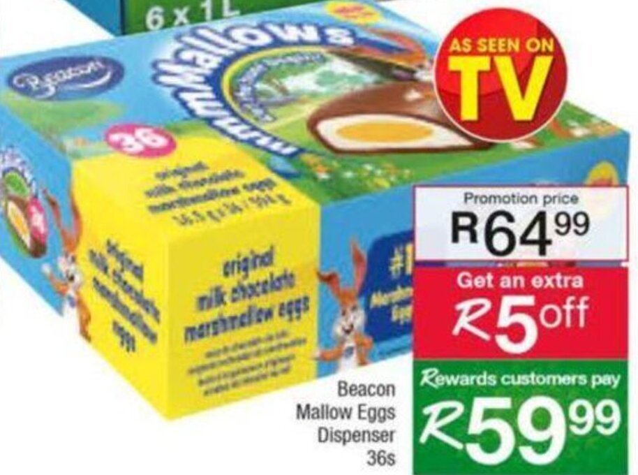 Beacon Mallow Eggs Dispenser 36s offer at Spar