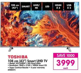 Makro Toshiba 108cm (43") Smart UHD TV offer