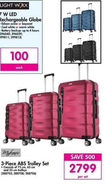 Makro 3-Piece ABS Trolley Set offer