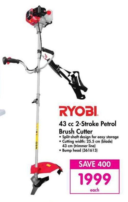 Ryobi 43 cc 2Stroke Petrol Brush Cutter offer at Makro