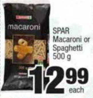 Spar Spar Macaroni or Spaghetti 500 g offer