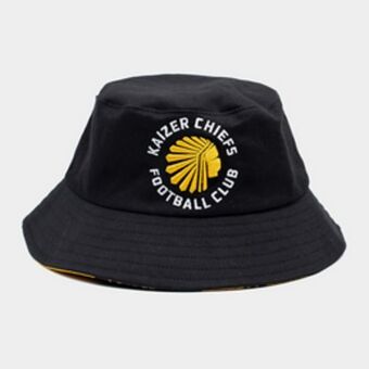 Kaizer chiefs pattern black/yellow reversible bucket hat