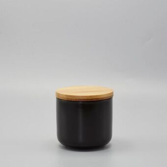 Black ceramic storage canister