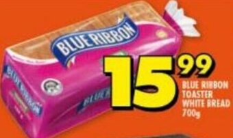 Shoprite Blue Ribbon Toaster White Bread 700g offer