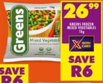 Shoprite Greens Frozen Mixed Vegetables 1kg offer