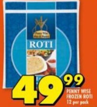Penny Wise Frozen Roti 12 per pack