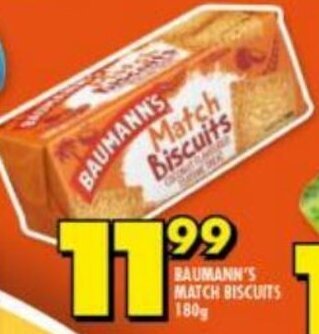 Baumann's Match Biscuits 180g