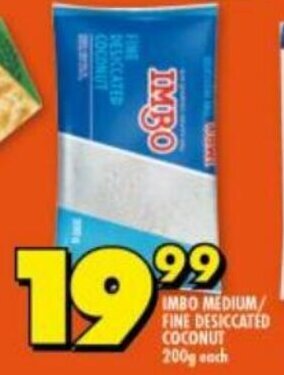 Shoprite Imbo Medium/Fine Desiccated Coconut 200g each offer