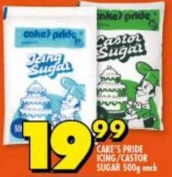 Shoprite Cake's Pride Icing/Castor Sugar 500g each offer