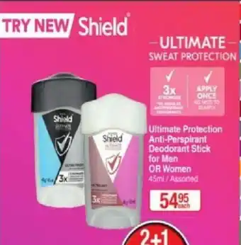 Dis-Chem Ultimate Protection Anti-Perspirant Deodorant Stick for Men or Women 45ml offer