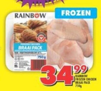 Shoprite Rainbow Frozen Chicken Braai pack 750g offer
