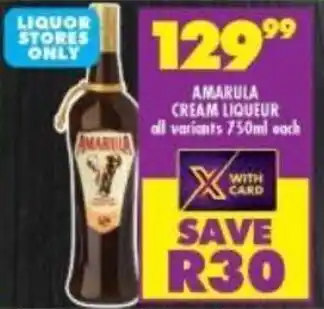 Shoprite Amarula Cream Liqueur 750ml each offer