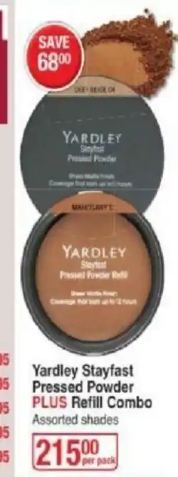 Dis-Chem Yardley Stayfast Pressed Powder PLUS Refill Combo offer