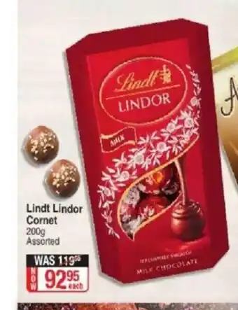 Dis-Chem Lindt Lindor Cornet 200g Assorted offer