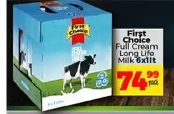 Take 'n Pay First Choice Full Cream Long Life Milk 6x1lt offer