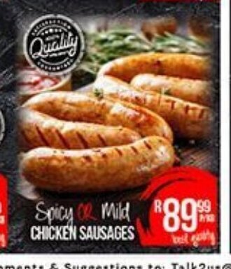 Take 'n Pay Spicy or Mild Chicken Sausages offer