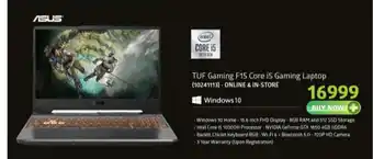 Incredible Connection ASUS - TUF Gaming F15 Core i5 Gaming Laptop - 10241113 offer
