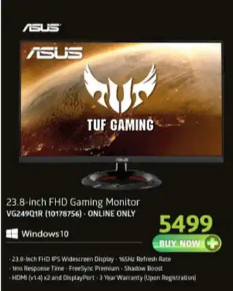 Incredible Connection Asus - 23.8-inch FHD Gaming Monitor VG249Q1R - 10178756 offer