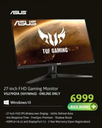 Incredible Connection Asus - 27-inch FHD Gaming Monitor VG279Q1A - 10178965 offer